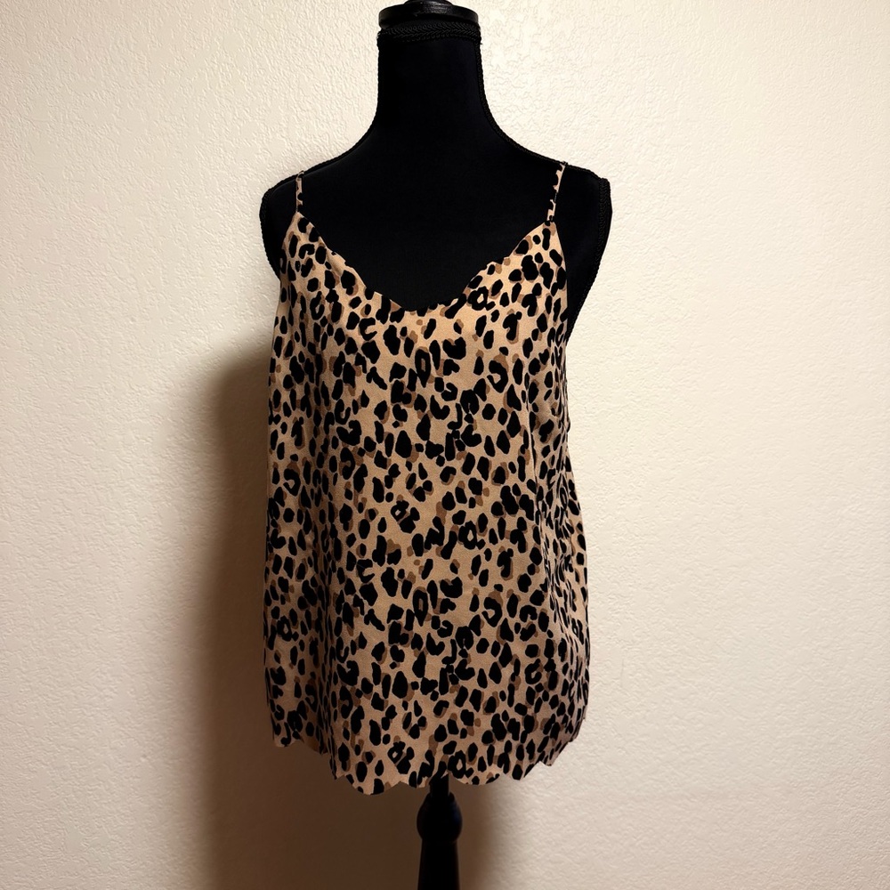 Halogen Leopard Print Camisole in Tan and Black